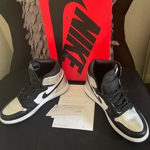 Silver women air Jordan 1